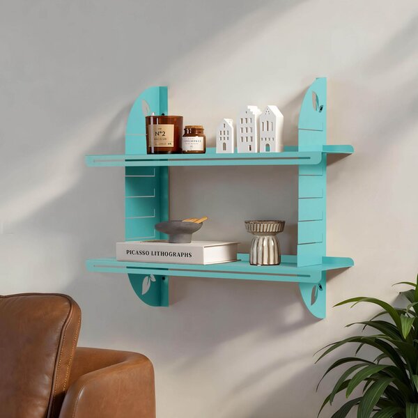 Hanah Home Dekoratív Fém Fali Polc Türkiz Vlnt126R6027