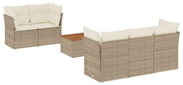 VidaXL Polyrattan Kerti Ülőgarnitúra - 6 részes - Bézs