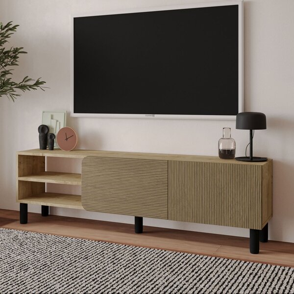 Hanah Home TV Stand Warm Oak Sapphire Oak River - Warm Oak, Sapphire Oak