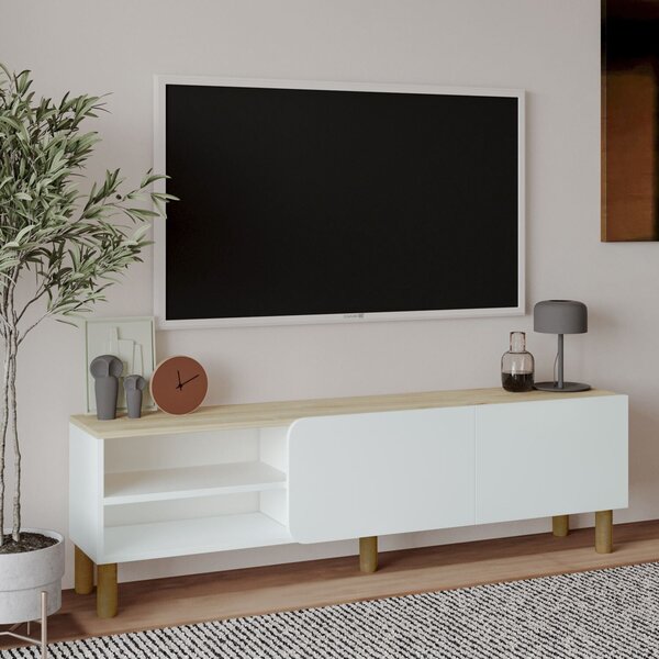 Hanah Home TV állvány White Sapphire Oak River - Fehér, Sapphire Oak