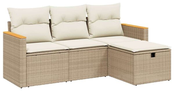 VidaXL Polyrattan Kerti Ülőgarnitúra - 4 részes - Bézs