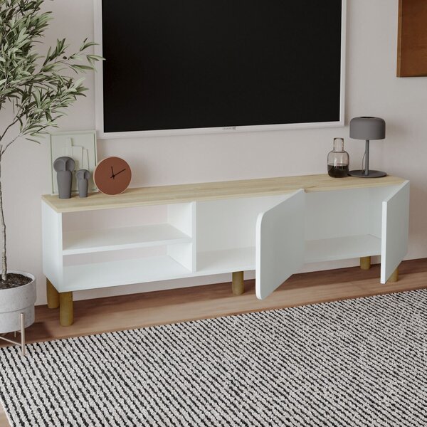Hanah Home TV állvány White Sapphire Oak River - Fehér, Sapphire Oak