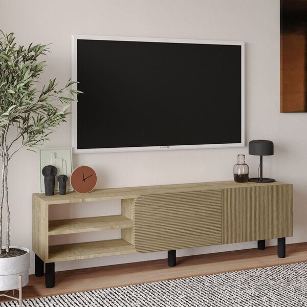 Hanah Home TV Stand Warm Oak Sapphire Oak River - Warm Oak, Sapphire Oak