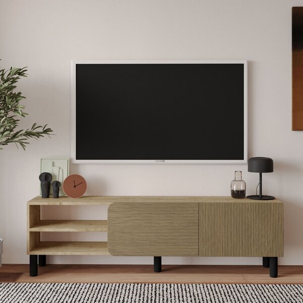 Hanah Home TV Stand Warm Oak Sapphire Oak River - Warm Oak, Sapphire Oak
