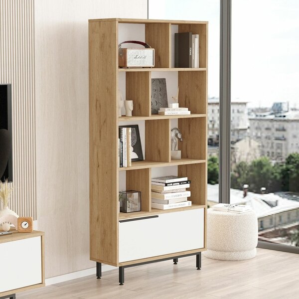 Hanah Home Könyvespolc Tölgy fehér ON4-SW