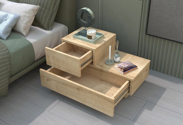 Hanah Home Nightstand Sapphire Oak Kayra - Sapphire Oak