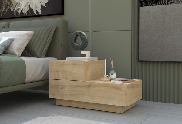 Hanah Home Nightstand Sapphire Oak Kayra - Sapphire Oak