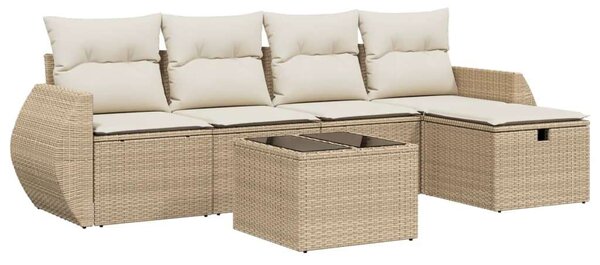 VidaXL Polyrattan Kerti Ülőgarnitúra - 6 részes - Bézs