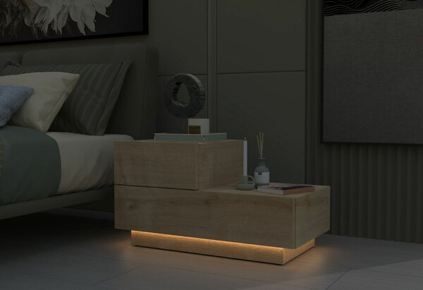 Hanah Home Nightstand Sapphire Oak Kayra - Sapphire Oak