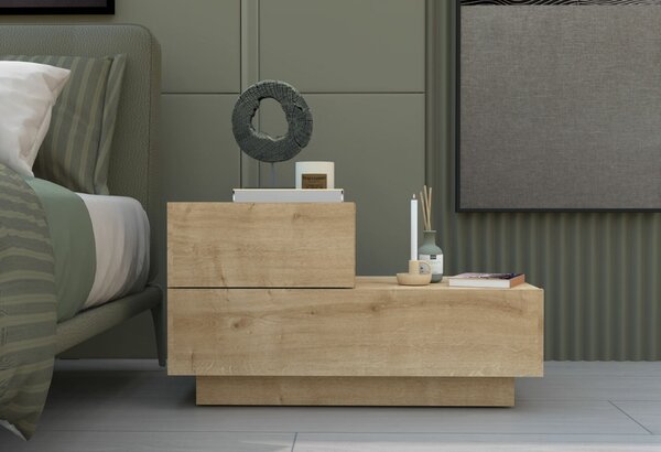 Hanah Home Nightstand Sapphire Oak Kayra - Sapphire Oak