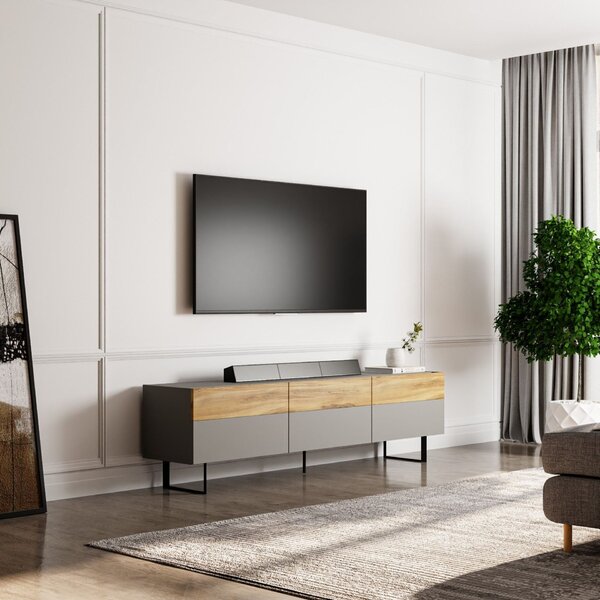 Hanah Home TV állvány Grey Oak Sign - szürke, tölgy