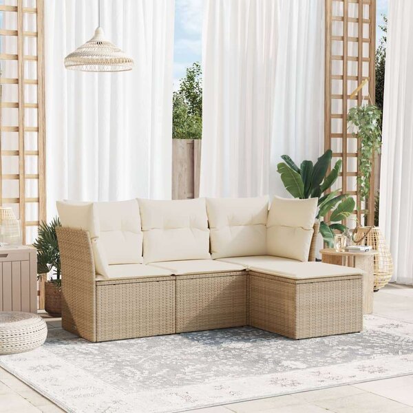 VidaXL Polyrattan Kerti Ülőgarnitúra - 4 részes - Bézs