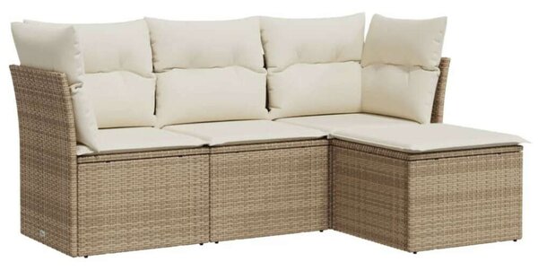 VidaXL Polyrattan Kerti Ülőgarnitúra - 4 részes - Bézs