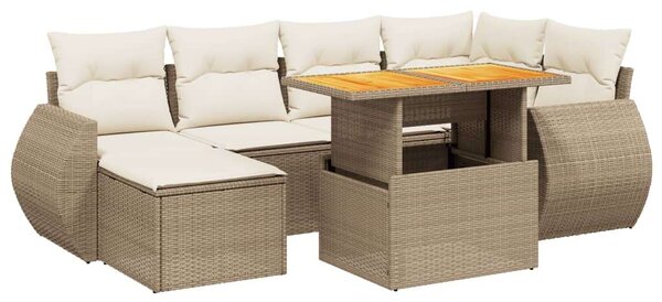 VidaXL Polyrattan Kerti Ülőgarnitúra - 7 részes - Bézs