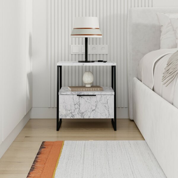 Hanah Home Éjjeliszekrény Carrara Marble Pal - Carrara Marble
