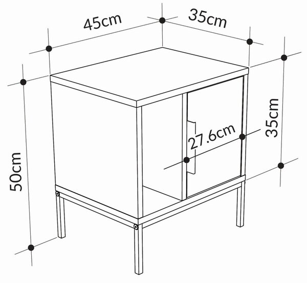 Hanah Home Nightstand Sapphire Oak Glynn - Sapphire Oak