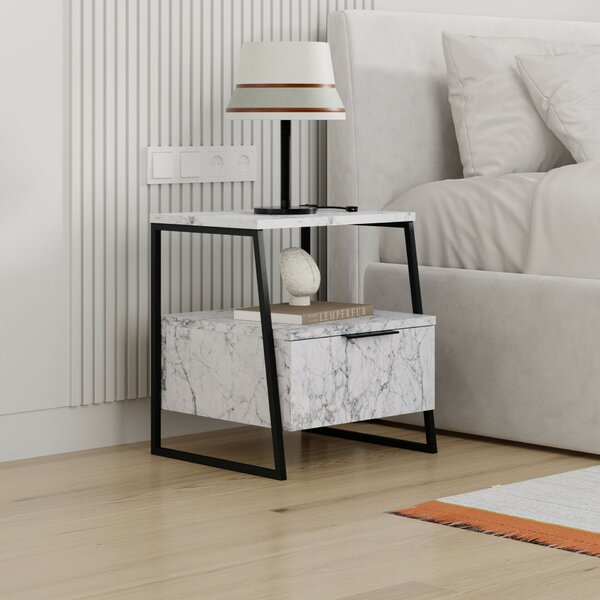 Hanah Home Éjjeliszekrény Carrara Marble Pal - Carrara Marble