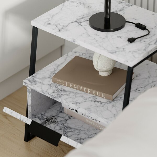 Hanah Home Éjjeliszekrény Carrara Marble Pal - Carrara Marble