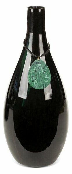 Capri üveg váza Fekete 15x15x38 cm