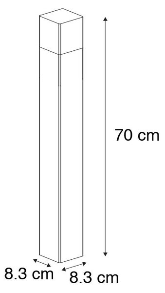 Állandó kültéri lámpa fekete 70 cm IP44 füstüveggel - Dánia