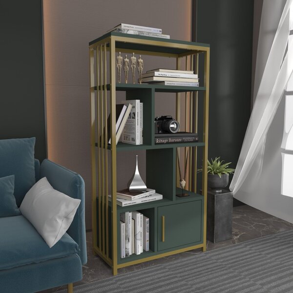Hanah Home Könyvespolc Green Gold Valero - zöld, arany