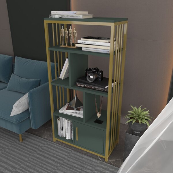 Hanah Home Könyvespolc Green Gold Valero - zöld, arany