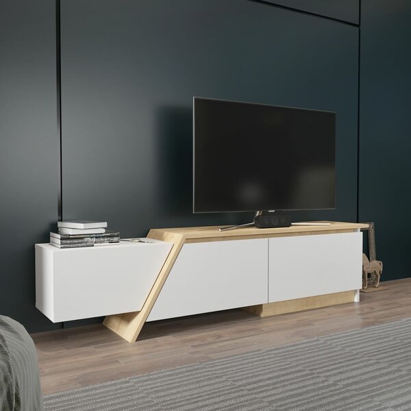 Hanah Home TV állvány, Fehér Sapphire Oak Zonas - Fehér, Sapphire Oak