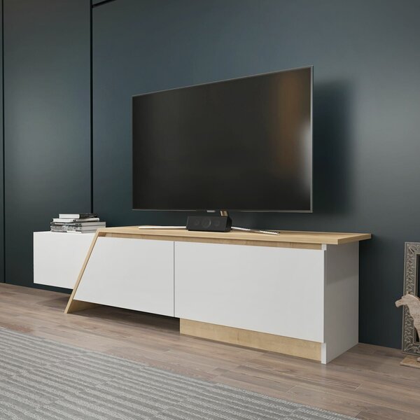 Hanah Home TV állvány, Fehér Sapphire Oak Zonas - Fehér, Sapphire Oak