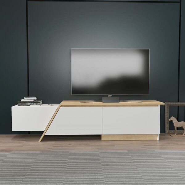 Hanah Home TV állvány, Fehér Sapphire Oak Zonas - Fehér, Sapphire Oak