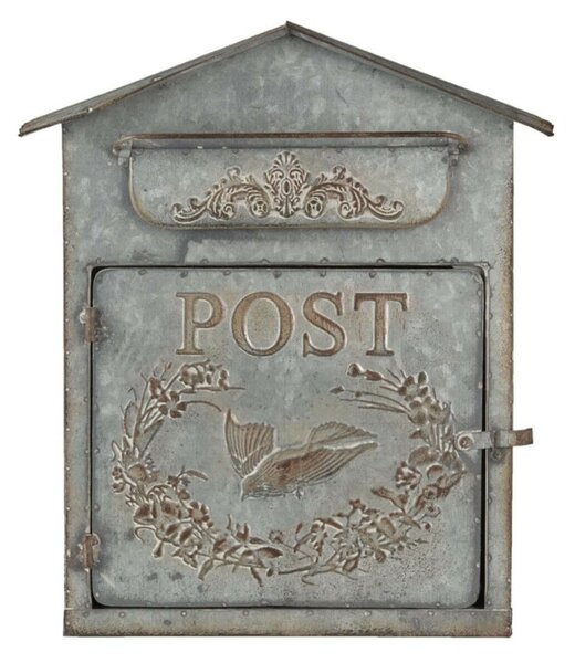 Antikolt fém madaras háztetős postaláda