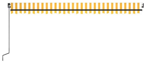 Sárga és fehér kézzel kihúzható LED-es napellenző 500x300 cm