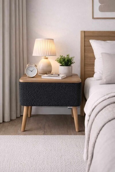 Hanah Home Nightstand Anthracite Nivo - Anthracite