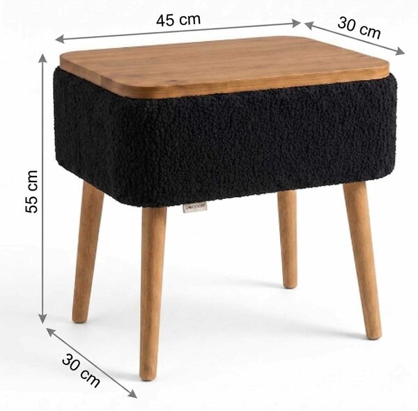 Hanah Home Éjjeliszekrény Black Nova - Fekete