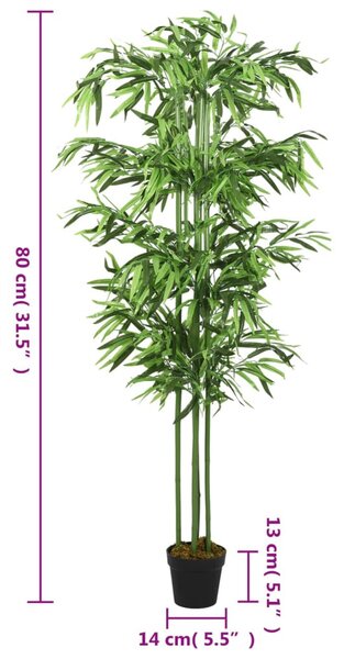 Zöld mű bambuszfa 240 levéllel 80 cm