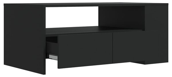 Fekete szerelt fa dohányzóasztal 102 x 55 x 42 cm