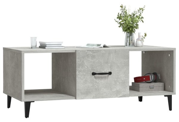 Betonszürke szerelt fa dohányzóasztal 102 x 50 x 40 cm