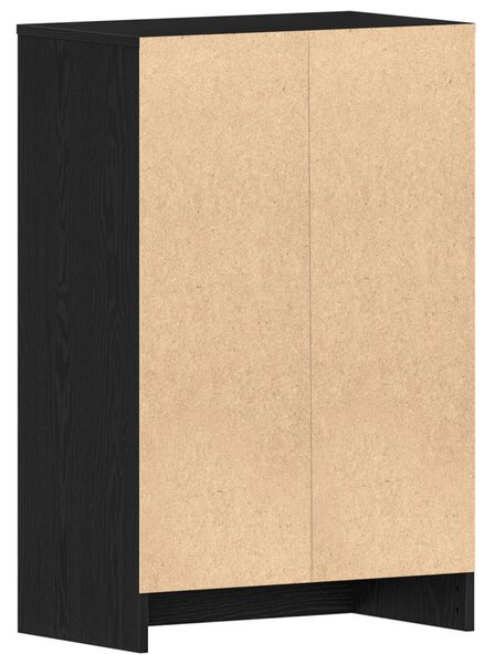 Cipőtároló Fekete Tölgy 60x35x92 cm Műgyanta