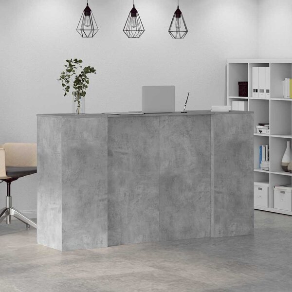 Recepciós pult betonszürke 180x50x103,5 cm szerelt fa