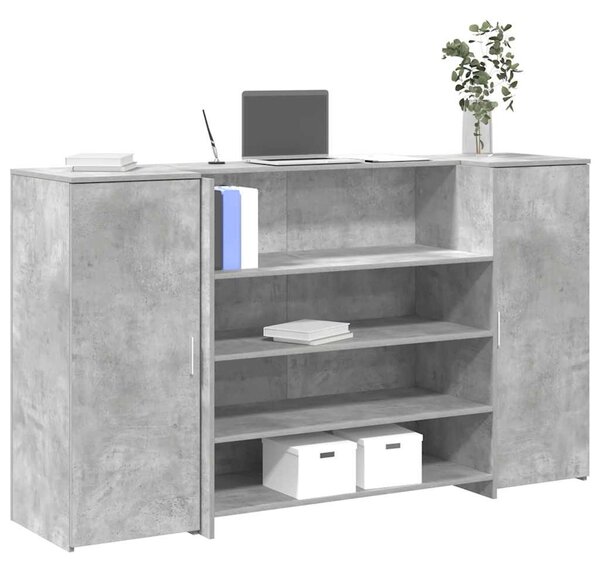 Recepciós pult betonszürke 180x50x103,5 cm szerelt fa