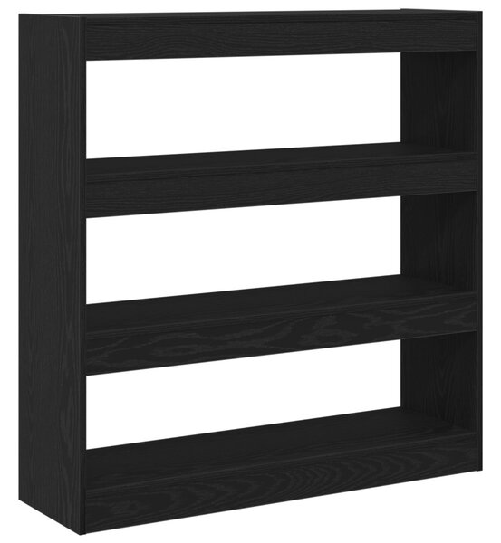 Könyvespolc 3 szintes 100 x 30 x 103 cm Szerelt Fa Fekete tölgy