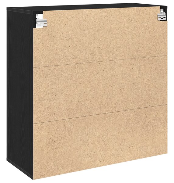 Fali Szekrény polcokkal Fekete tölgy 80 x 33 x 80 cm Szerelt Fa