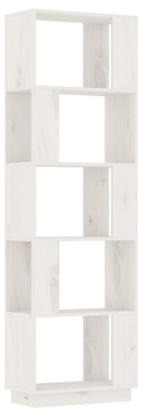 Fehér tömör fenyőfa könyvszekrény/térelválasztó 51x25x163,5 cm
