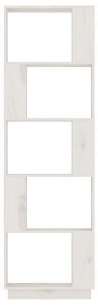 Fehér tömör fenyőfa könyvszekrény/térelválasztó 51x25x163,5 cm