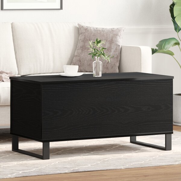 Fekete Tölgy Dohányzóasztal 90x44.5x45 cm Szerelt Fa