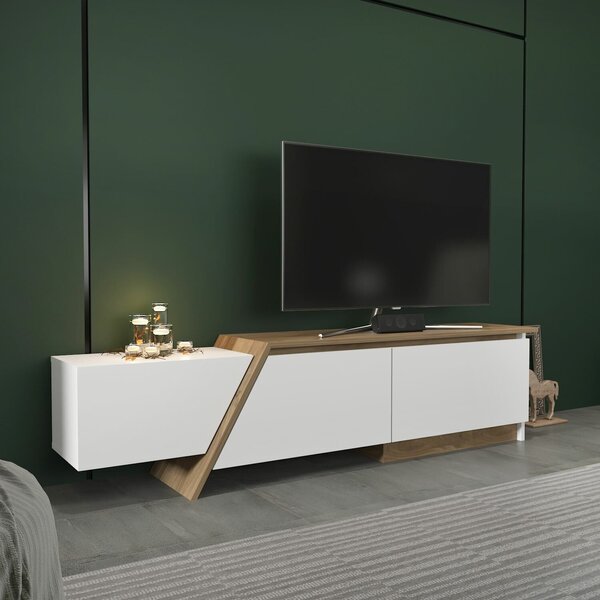 Hanah Home TV-állvány Zonas - fehér, dió