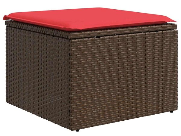 VidaXL 9 db barna polyrattan kerti kanapégarnitúra párnákkal
