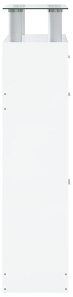 Magasfényű fehér szerelt fa cipőszekrény 63x24x104 cm