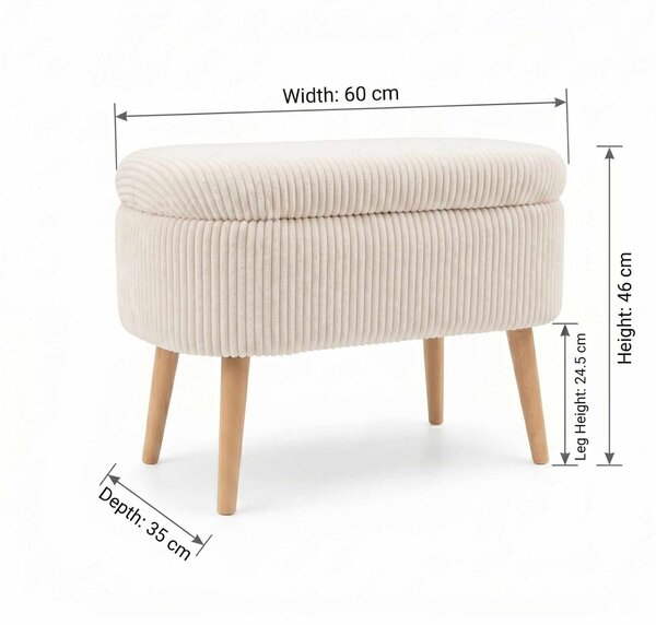 Atelier Del Sofa Puff Krém Mini Oslo Len - Krém