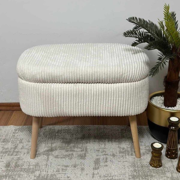Atelier Del Sofa Puff Krém Mini Oslo Len - Krém