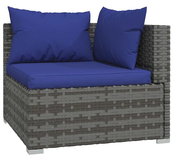 4 részes szürke polyrattan kerti ülőgarnitúra párnákkal